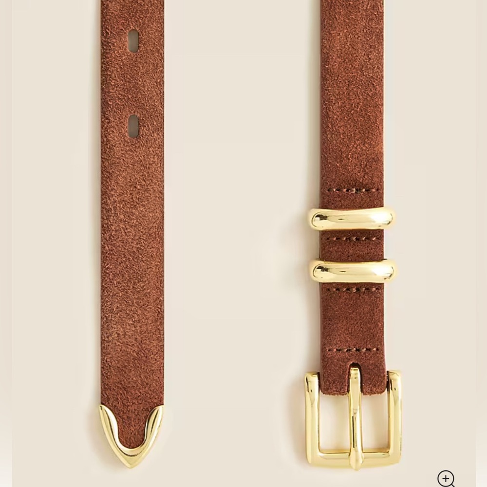 ❤️ NWOT J.Crew thin suede belt with Gold Buckle - Small